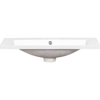 30" Bathroom Basin Sink Vanity Top. Resin Material, . 3 Faucet Holes. Smooth Surface For Easy Cleaning And Maintenance. Suits 30-Inch Cabinets. White. 17.97 In. W X 6.78 H. 28.58 Lb Made, Strong .