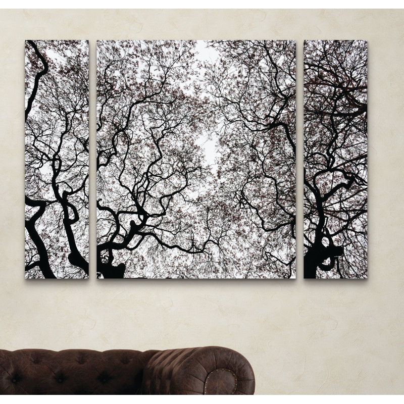 «Japanese Maple Spring Abstract» par Kurt Shaffer - Ensemble de 3 reproductions d'images sur toiles