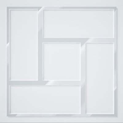 Panneaux muraux décoratifs en acrylique Sheffield, moyen, l 15 3/8 po x H 15 3/8 po x T 1/8 po, blanc