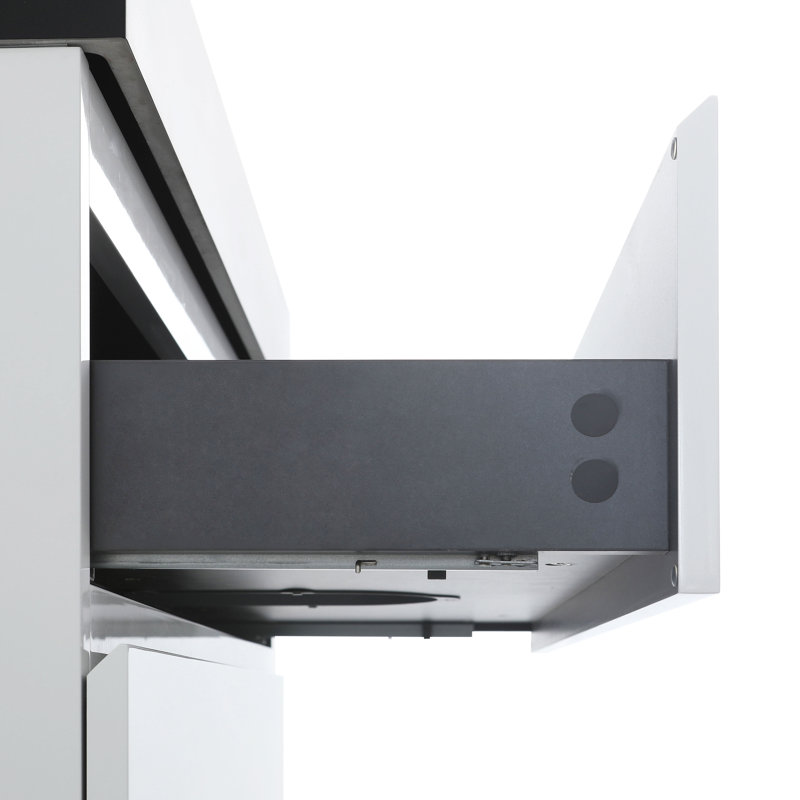Meuble-lavabo simple mural 24 po avec surface solide avec trop-plein, 24 po, pré-assemblé, Noir mat, 24", Blanc