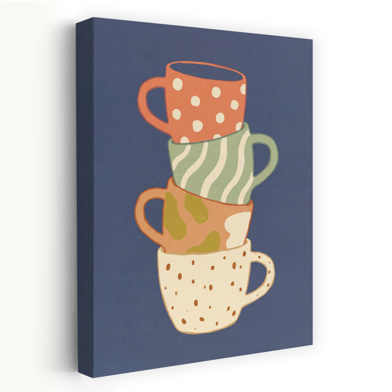 Cozy Stacked Mugs 1 Piece Wrapped Canvas Wall Art, 91.44 cm H x 60.96 cm W