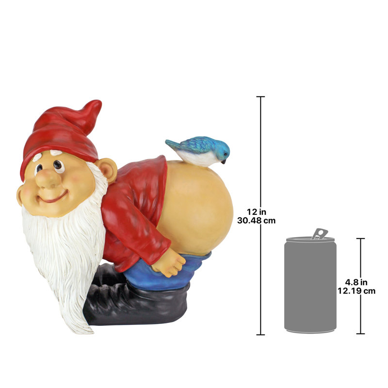 Loonie Moonie Bare Buttocks Garden Gnome Statue, 30.48cm H x 30.48cm W x 22.86cm D