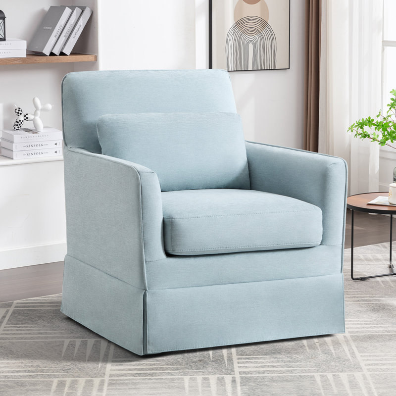 28.7" Wide Contemporary Soft Upholstered 360° Swivel Accent Armchair With Plump Pillow, 2