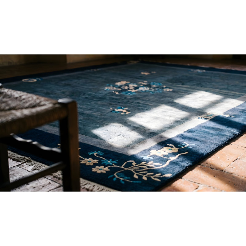 Tapis gris antique en laine noué à la main à motif de médaillon antique des années 1920