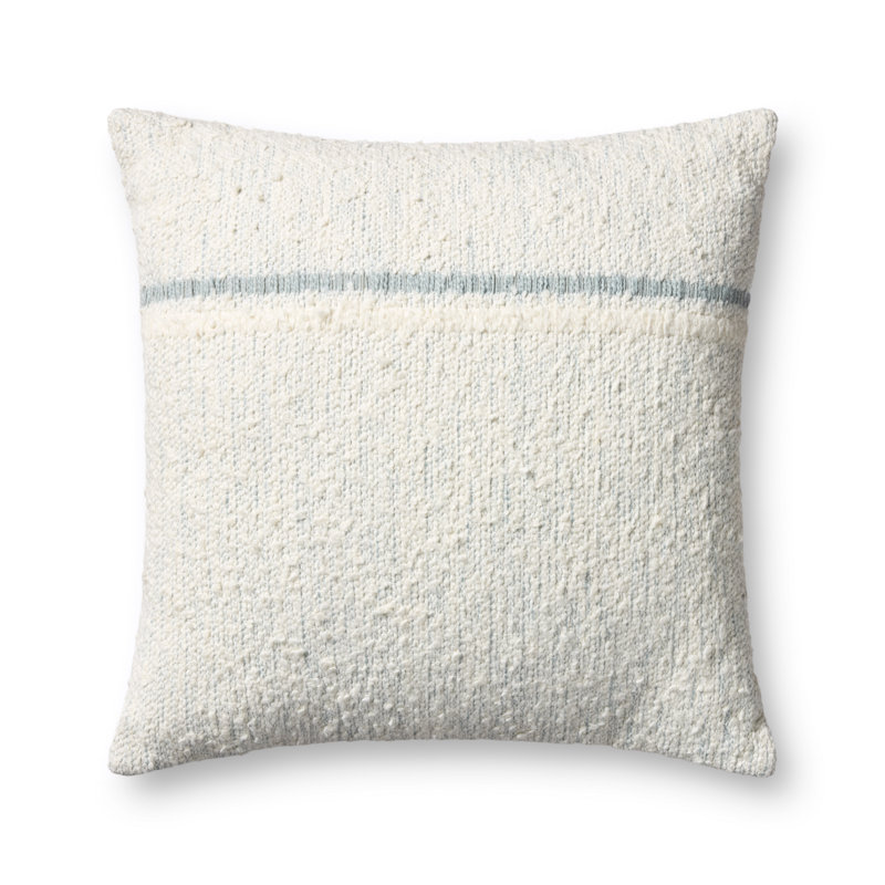Coussin décoratif Loloi, Ivoire / rayures bleues