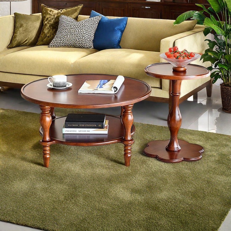 Ensemble de tables basses rondes American Old