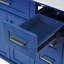 Meuble-lavabo contemporain bleu 36 36 po avec lavabo en céramique, portes à fermeture silencieuse, trois tiroirs à profondeur variable, trou de trop-plein, assemblage requis