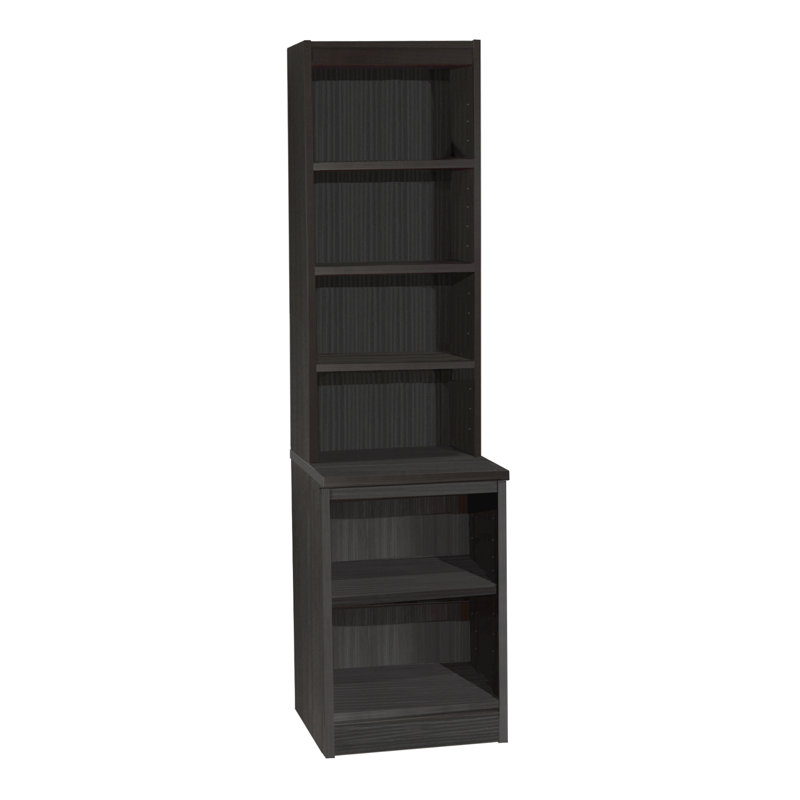 Brendalis 182cm H x 48cm W Standard Bookcase, Black Havana