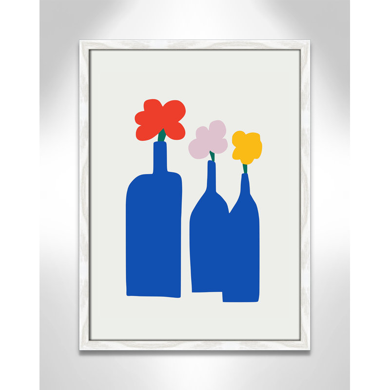 «Bold Blooms Trio Print» par Dean, Grain de bois blanc, L 17 po x H 23 po, Impression encadrée
