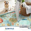 Tapis floral lavable à la machine avec envers en TPR antidérapant-1910852506