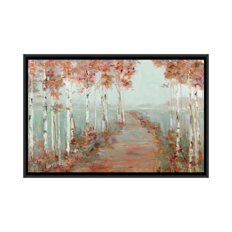 «Isle Causeway» par Sally Swatland - reproduction d'art, Toile avec cadre noir, Pas de tapis, H 32 po x l 48 po x 1,5 po