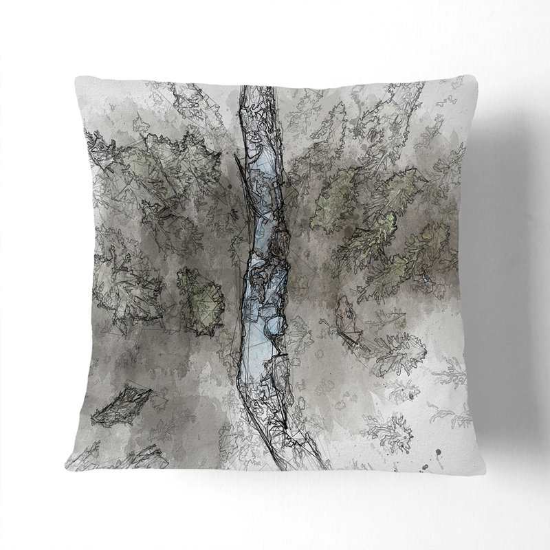 Abstract Square Cushion, 55cm H x 55cm W x 20cm D