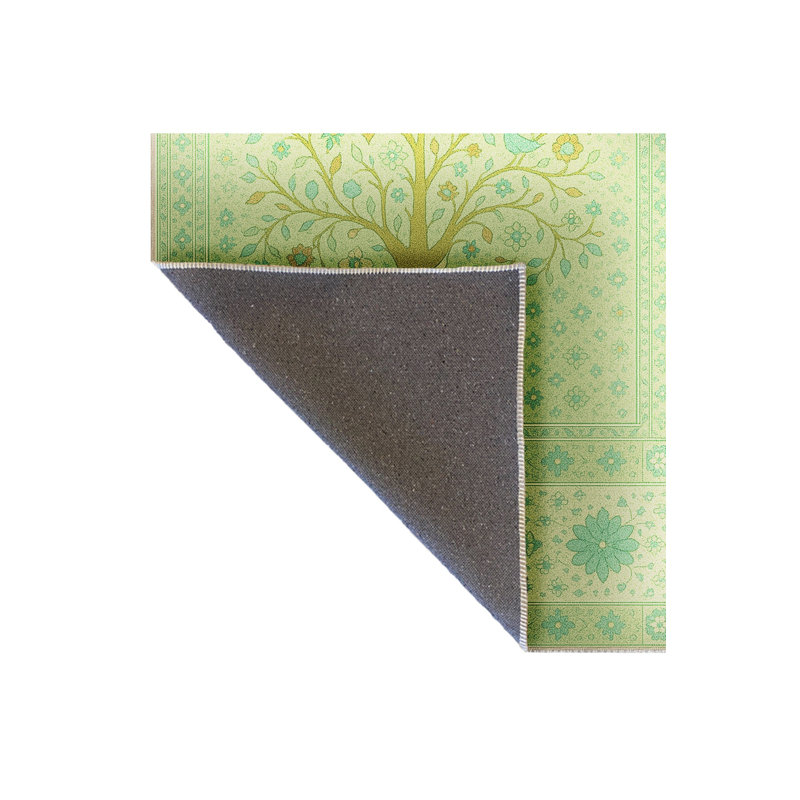 Tapis gris tissé à motif floral lavable Mosso, 3'3" x 6'7"