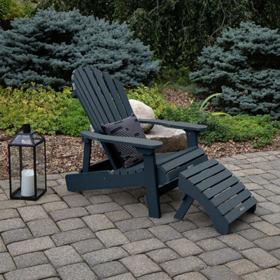 Anette Outdoor Adirondack Chair With Ottoman