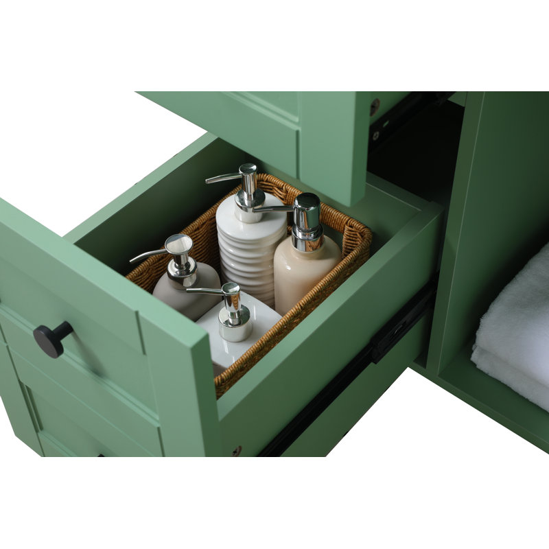 36"Modern Bathroom Vanity With Vessel Sink, Green