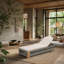 Chaise longue d'extérieur en corde avec dossier réglable, table d'appoint en bois d'acacia d'aspect teck et coussin beige résistant à l'eau-2047784494