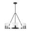 Lustre noir 29 po avec verre d'eau transparent Eira-1501038051