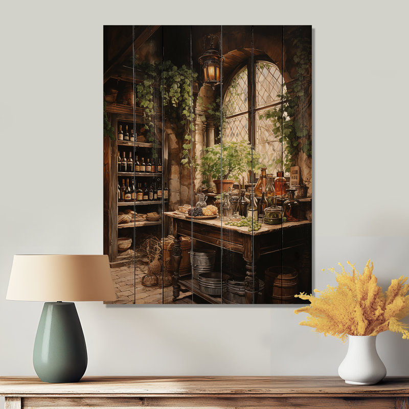 Impression sur bois naturel French Cellar II, H 40 po x l 30 po x P 0,78 po