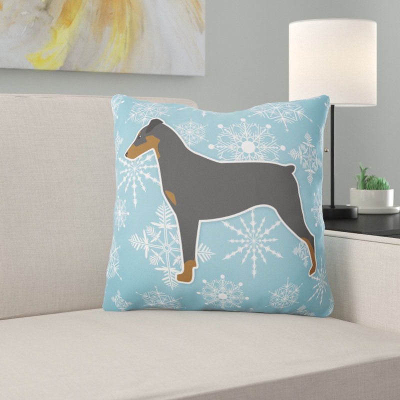 Winter Snowflakes Indoor/Outdoor Throw Pillow, 14" H x 14" W x 3" D