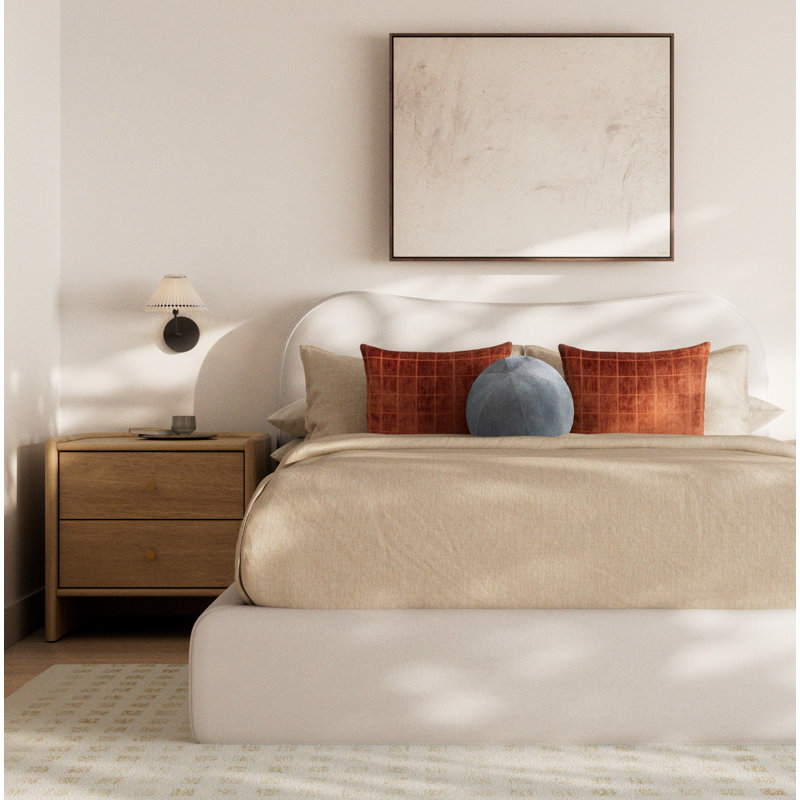 Elena Upholstered Bed In Vanilla Linen, California King