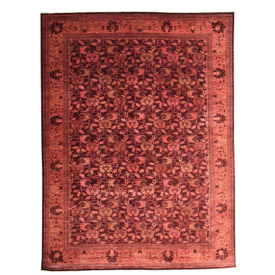 New Turkmen Afghan One-of-a-Kind Rectangle 10' X 13'10" New Age Area Rug Red