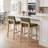 Albia Modern Farmhouse 26" H Linen Upholstered Counter Stool with Ergonomic Curved Back and Solid Wood Frame-598433155