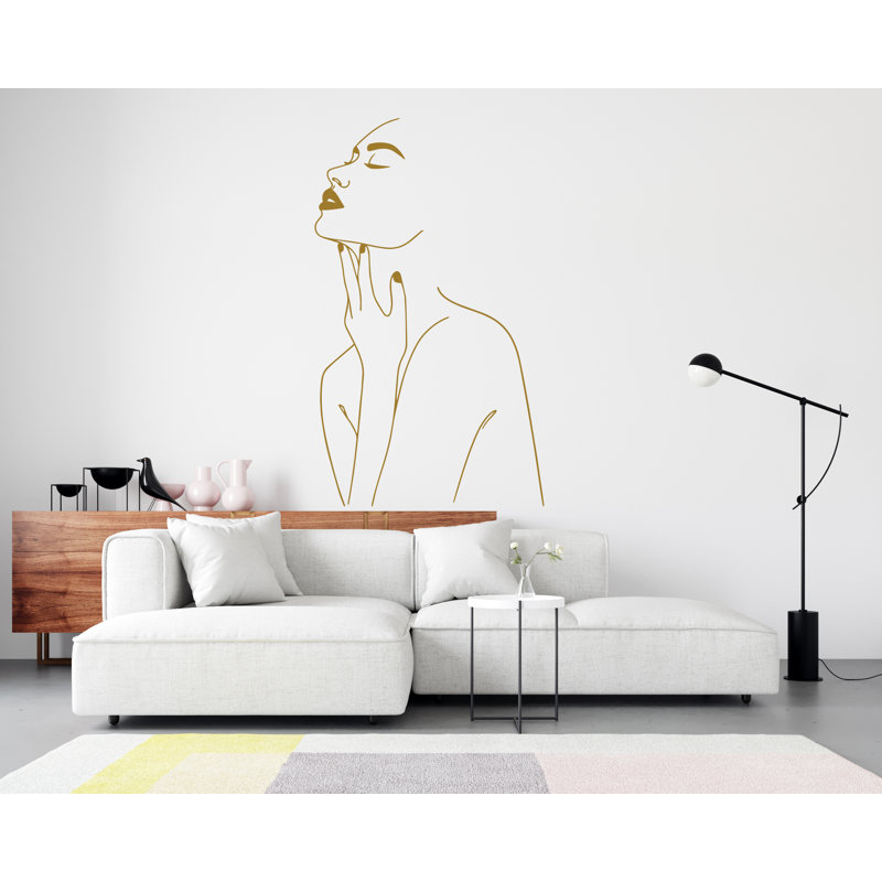 Adhésif mural fille, art mural, décorations fille, 304DRE, 21 po x 35 po, Orange
