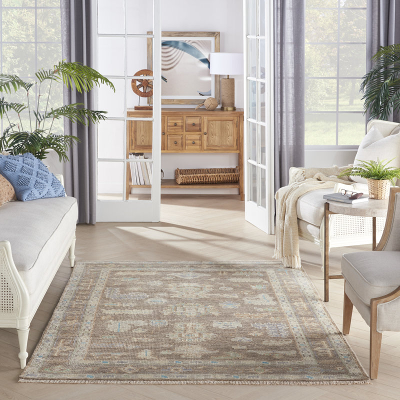 Tapis d'intérieur ivoire moka 5 pi 6 po x 8 pi Nourison Odessa, Ivoire ivoire, Rectangle 5 pi 6 po x 8 pi