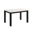5 pièces: table rectangulaire avec faux marbre blanc et quatre chaises en tissu gris anthracite à haut dossier, collection moderne et élégante: chaises rembourrées