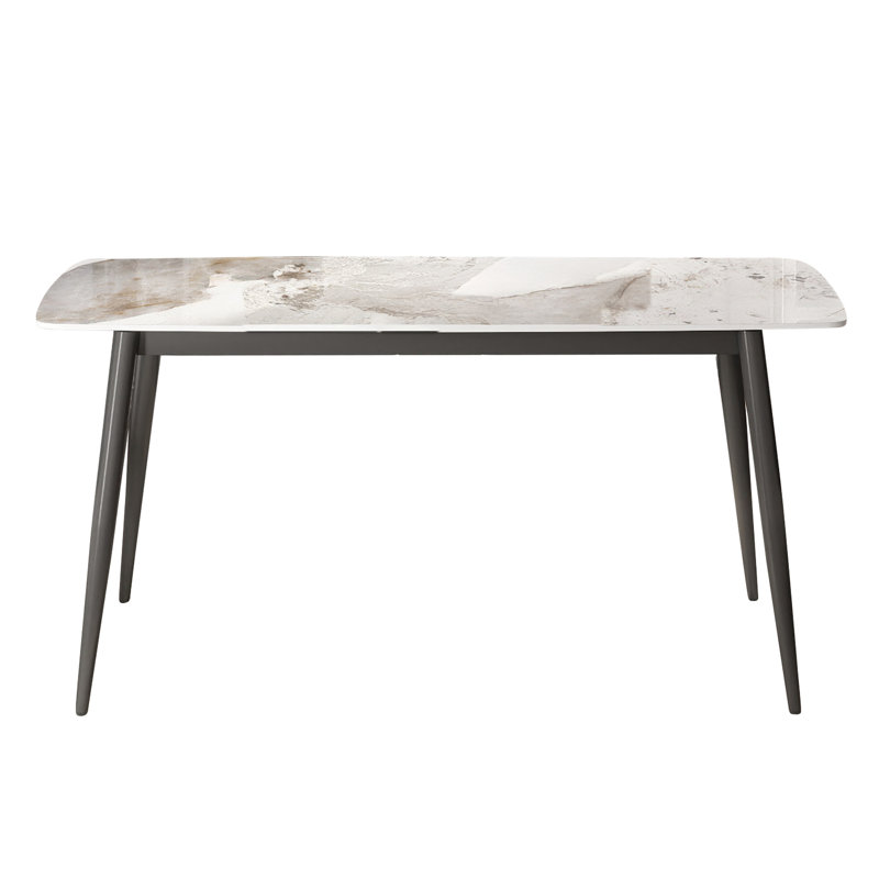 Table de salle à manger Modern, H 29,48 po x L 63,25 po x l 31,51 po, Gris foncé / Blanc