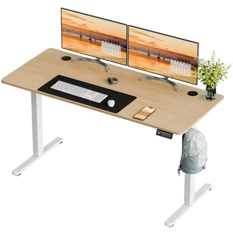 Electric Adjustable Height Standing Desk, 46.5" H x 47.2" W x 23.6" D, Black / Black