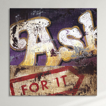 «Ask for it» par Rodney White, affiche vintage sur toile tendue, H 48 po x l 48 po x P 1,5 po