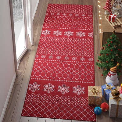 Tapis rouge antidérapant marocain