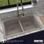 Karran Quartz 33'' X 22'' Double Bowl 50/50 Top Mount Drop-in Kitchen Sink Kit-50597886