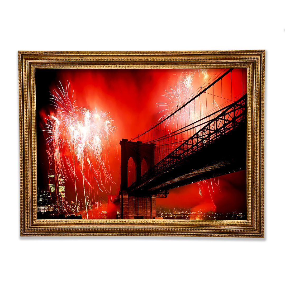 Brooklyn Bridge Feuerwerk - Druck