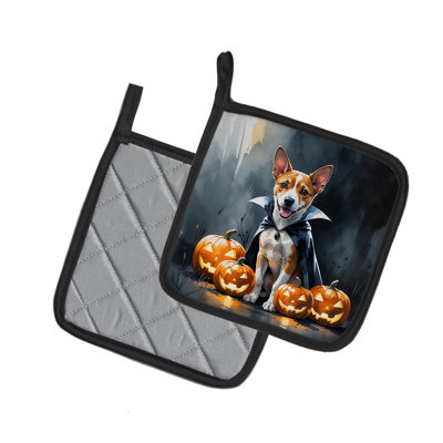 Paire de porte-pots Basenji Puppy Halloween