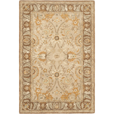 andish Hand Tufted Wool Pile Floral Rug