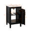 Petit meuble-lavabo de 20 po avec lavabo en céramique, armoire de salle de bain avec porte à fermeture douce, support de rangement et tablettes réglables-799719501