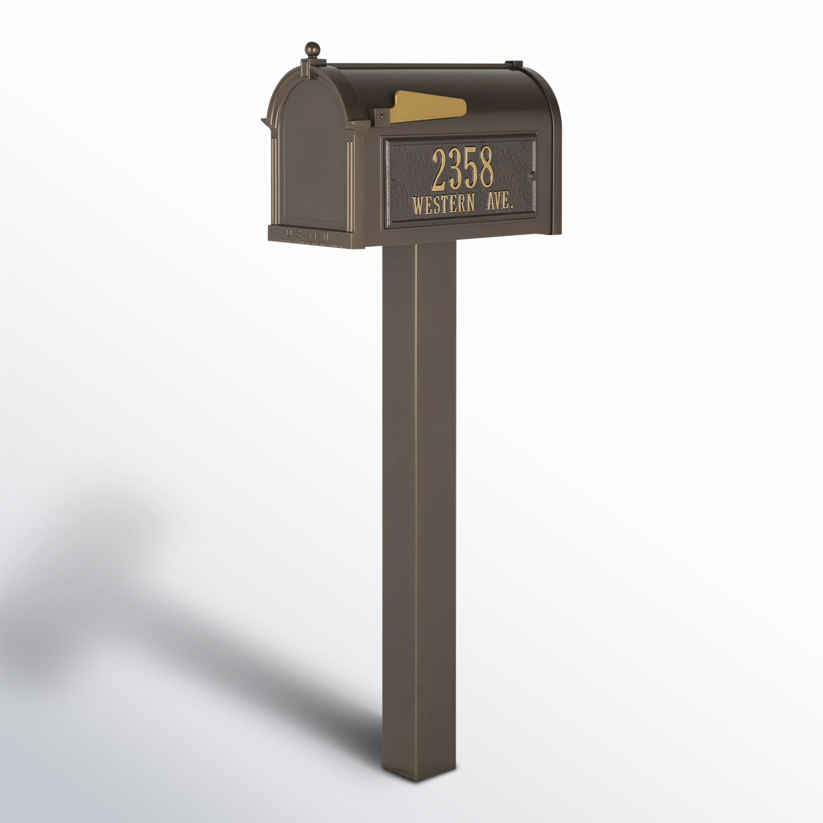 Premium Package Post Mounted Mailbox, Yes, Bronze