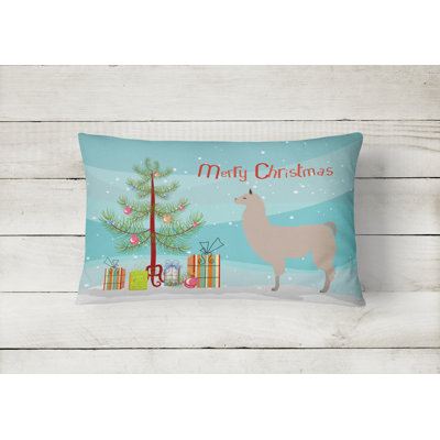  Llama Christmas Indoor/Outdoor Throw Pillow