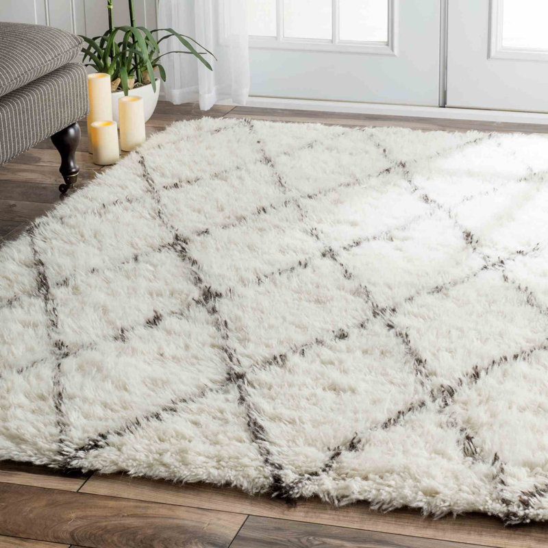 Marrakech Hand Made Ivory Area Rug, Rectangle 3' x 5'