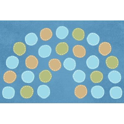 Calming Colours Rainbow Seating Tufted Blue/Beige/Green Area Rug