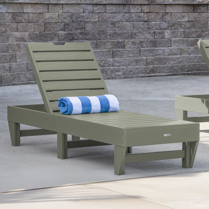 Annette Outdoor Chaise Lounge, Eucalyptus