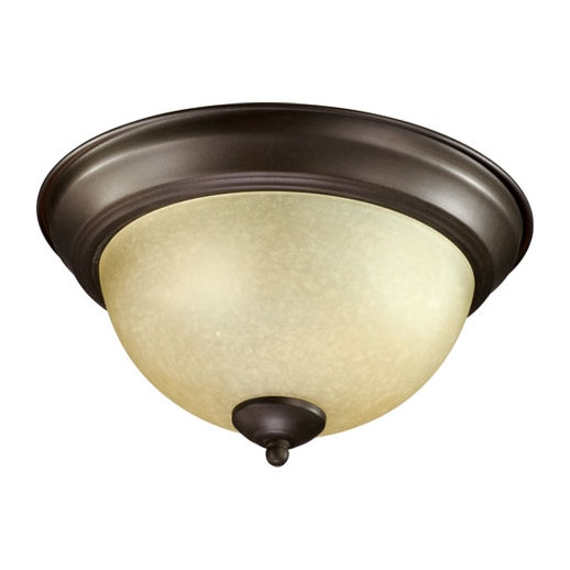 Baylor Glass Flush Mount, Oil Bronze, 6.5" H x 15.5" W