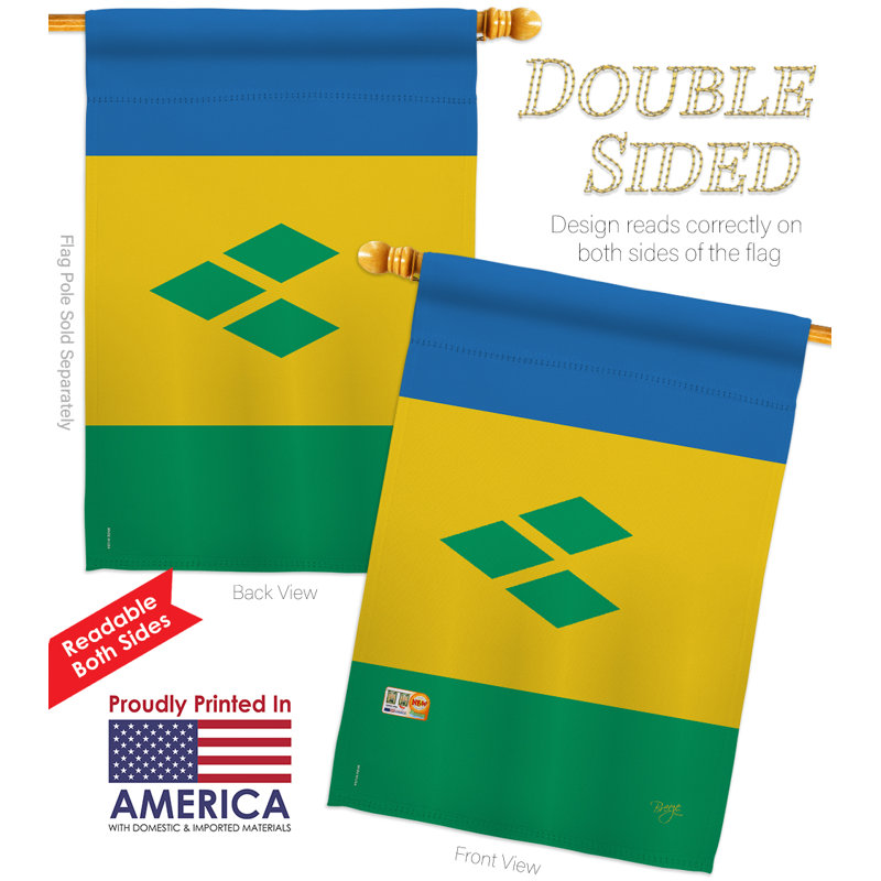 Double Sided 40'' H x 28'' W Polyester Flag Set