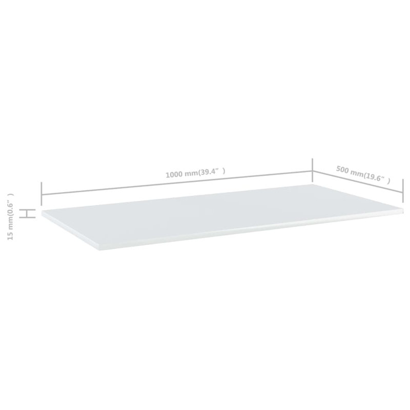 Tablettes flottantes étagères murales, Blanc très luisant, H 0,6 po x l 39,4 po x P 19,7 po