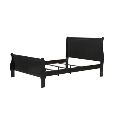 Comfortable Solid Wood Queen Size Bed In Black With French Drawer And Metal Glides For A Cozy Bedroom Ambience Finish Bottoms