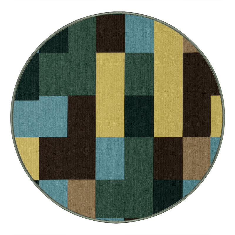 Cubic Pastures Rug, Round 3'