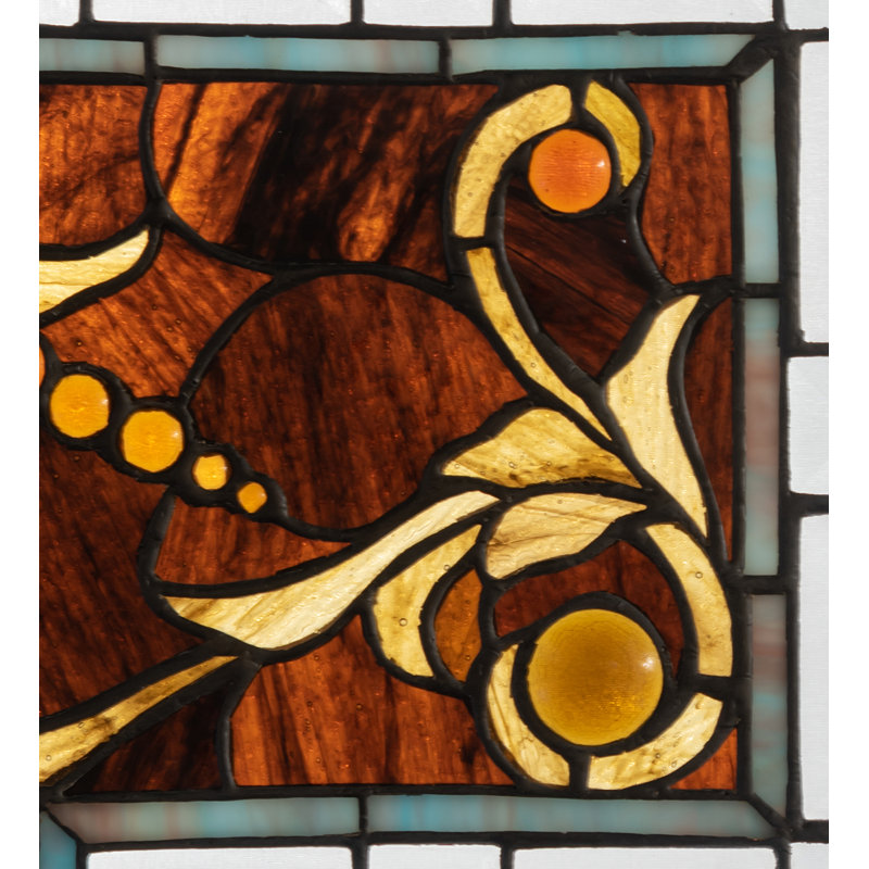 28"W X 9"H Beveled Ellsinore Transom Stained Glass Window