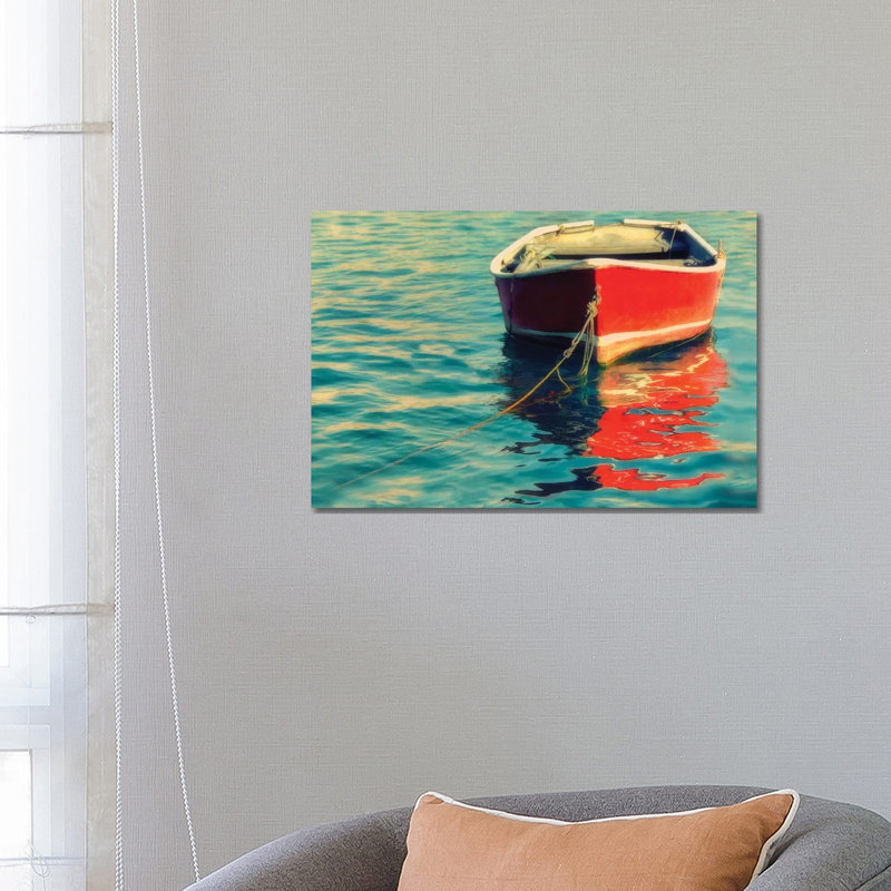 Red Boat - Wrapped Canvas Painting